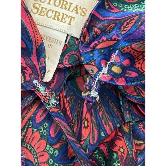 Vintage Victoria Secret Slip Dress Floral Paisley Satin Size Medium 90s Y2K - Picture 8 of 9